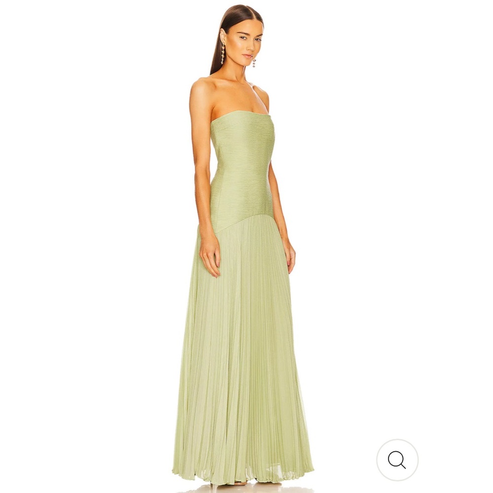 Sage Green Pleater Strapless Maxi (sz M)
